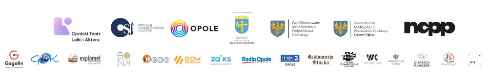 Logotypy organizatorów, partnerów i patronów festiwalu Opolskie Zaduszki Jazzowe